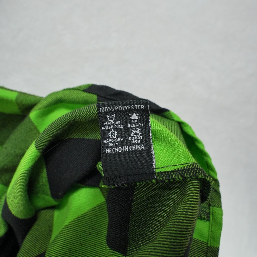 Dixxon Flannel Co Gang Green Buffalo Plaid Button Up Shirt Womens Medium Neon - Picture 5 of 8